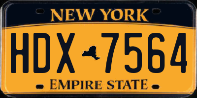 NY license plate HDX7564