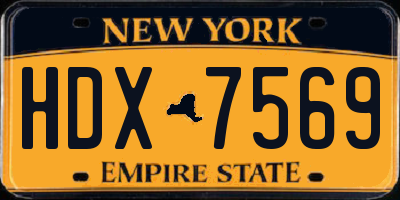 NY license plate HDX7569