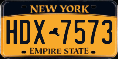 NY license plate HDX7573