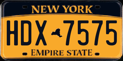 NY license plate HDX7575