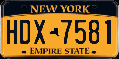 NY license plate HDX7581