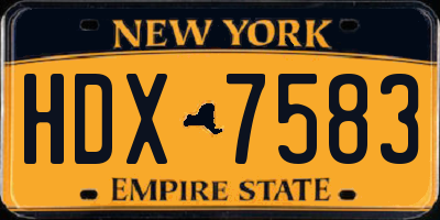 NY license plate HDX7583