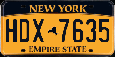 NY license plate HDX7635