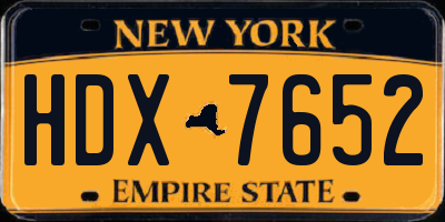 NY license plate HDX7652