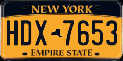 NY license plate HDX7653