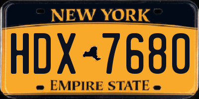 NY license plate HDX7680