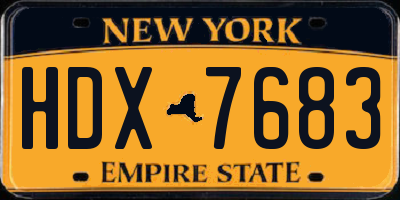 NY license plate HDX7683
