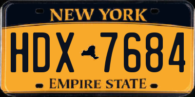 NY license plate HDX7684