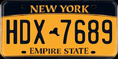 NY license plate HDX7689