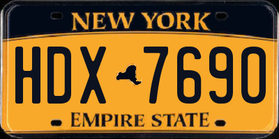 NY license plate HDX7690