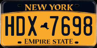 NY license plate HDX7698