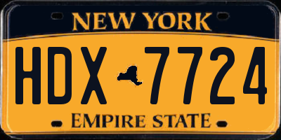 NY license plate HDX7724