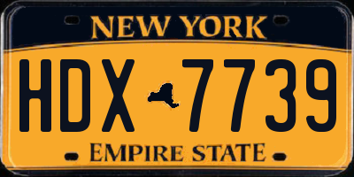 NY license plate HDX7739