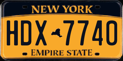 NY license plate HDX7740