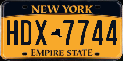 NY license plate HDX7744