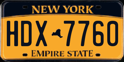 NY license plate HDX7760