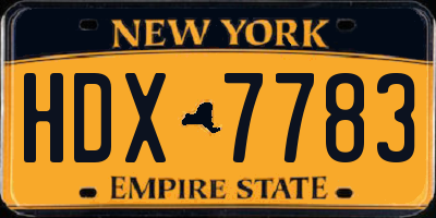 NY license plate HDX7783