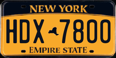 NY license plate HDX7800