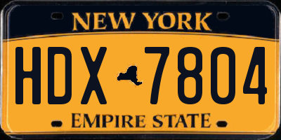 NY license plate HDX7804