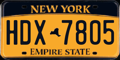 NY license plate HDX7805