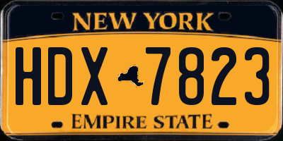 NY license plate HDX7823