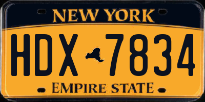 NY license plate HDX7834