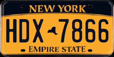 NY license plate HDX7866