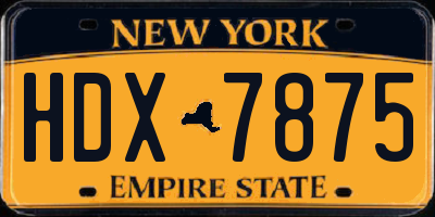 NY license plate HDX7875