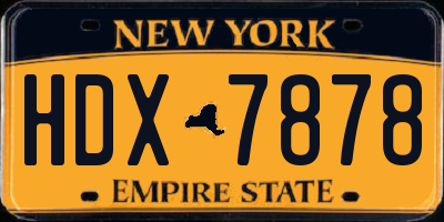 NY license plate HDX7878