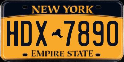 NY license plate HDX7890