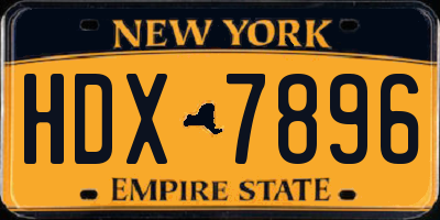 NY license plate HDX7896