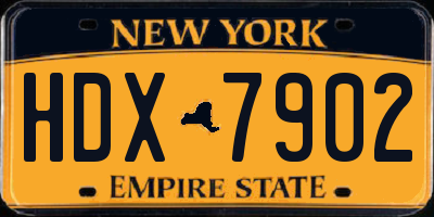 NY license plate HDX7902