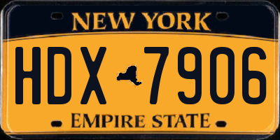 NY license plate HDX7906
