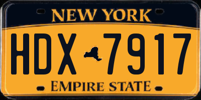 NY license plate HDX7917