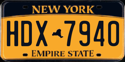 NY license plate HDX7940