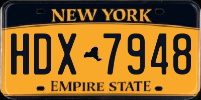 NY license plate HDX7948