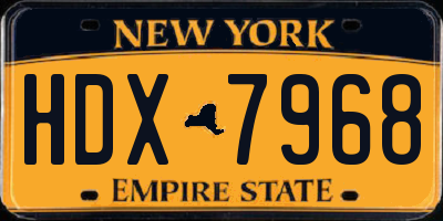 NY license plate HDX7968