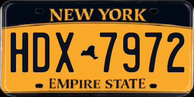 NY license plate HDX7972