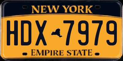 NY license plate HDX7979