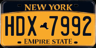 NY license plate HDX7992