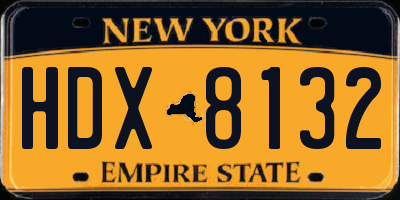 NY license plate HDX8132