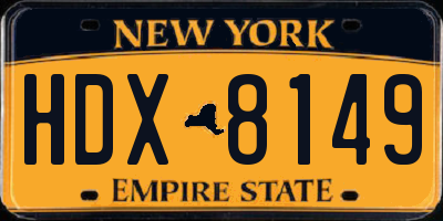 NY license plate HDX8149