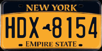 NY license plate HDX8154