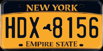 NY license plate HDX8156