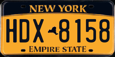 NY license plate HDX8158