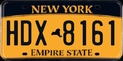 NY license plate HDX8161
