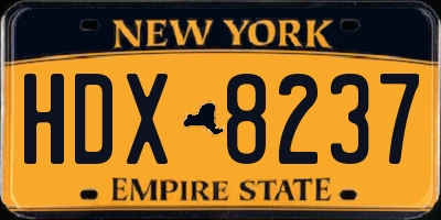 NY license plate HDX8237