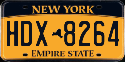 NY license plate HDX8264