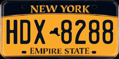 NY license plate HDX8288