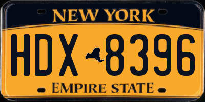 NY license plate HDX8396